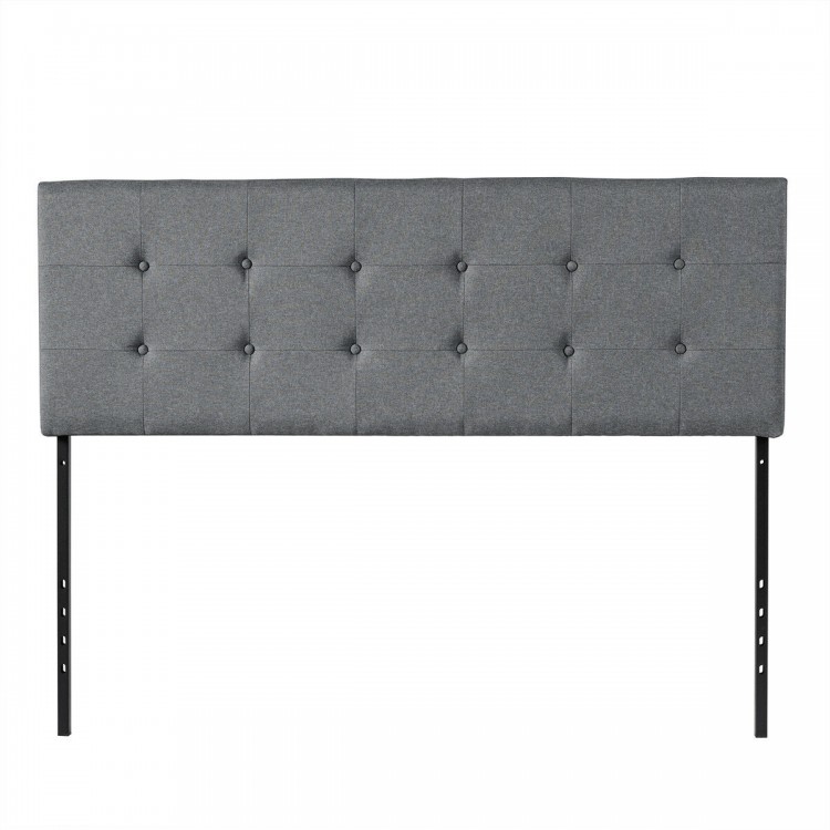 Adjustable Tufted Fabric Upholstered Headboard for Queen and Full Size Bed