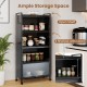 5-Tier Kitchen Pantry Storage Cabinet with Flip-Up Doors
