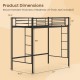 Twin Loft Bed Frame with 2 Ladders Full-length Guardrail