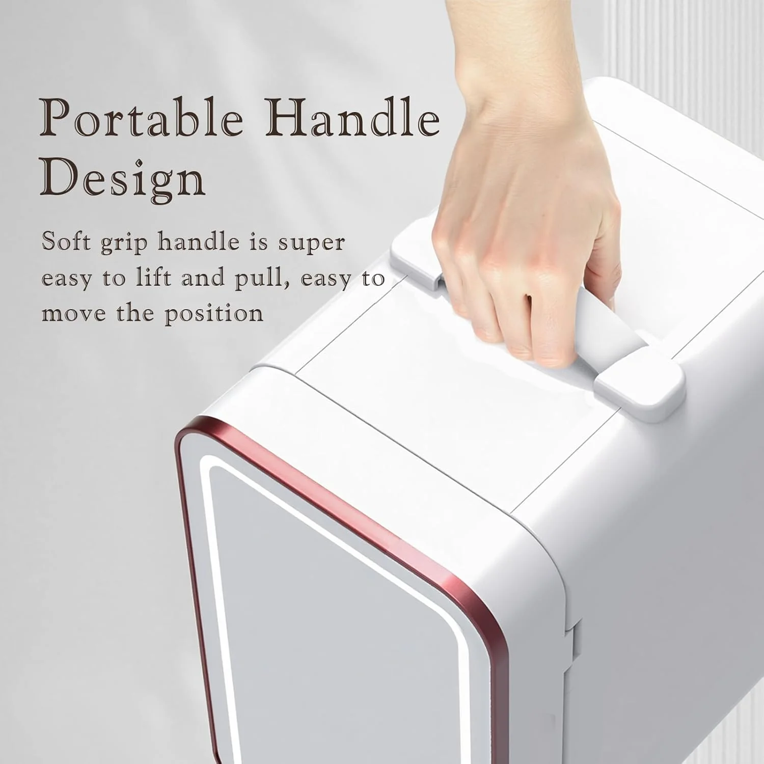 Skincare Fridge, 6L/10 Can Mini Fridge for Bedroom with Dimmable LED Mirror, Portable Cooler & Warmer Small Compact Refrigerator for Skincare, Cosmetics, Bedroom and Office, White