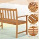 2-Person Outdoor Acacia Wood Bench with Backrest