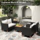 4 Pieces Outdoor Conversation Set with Storage Coffee Table