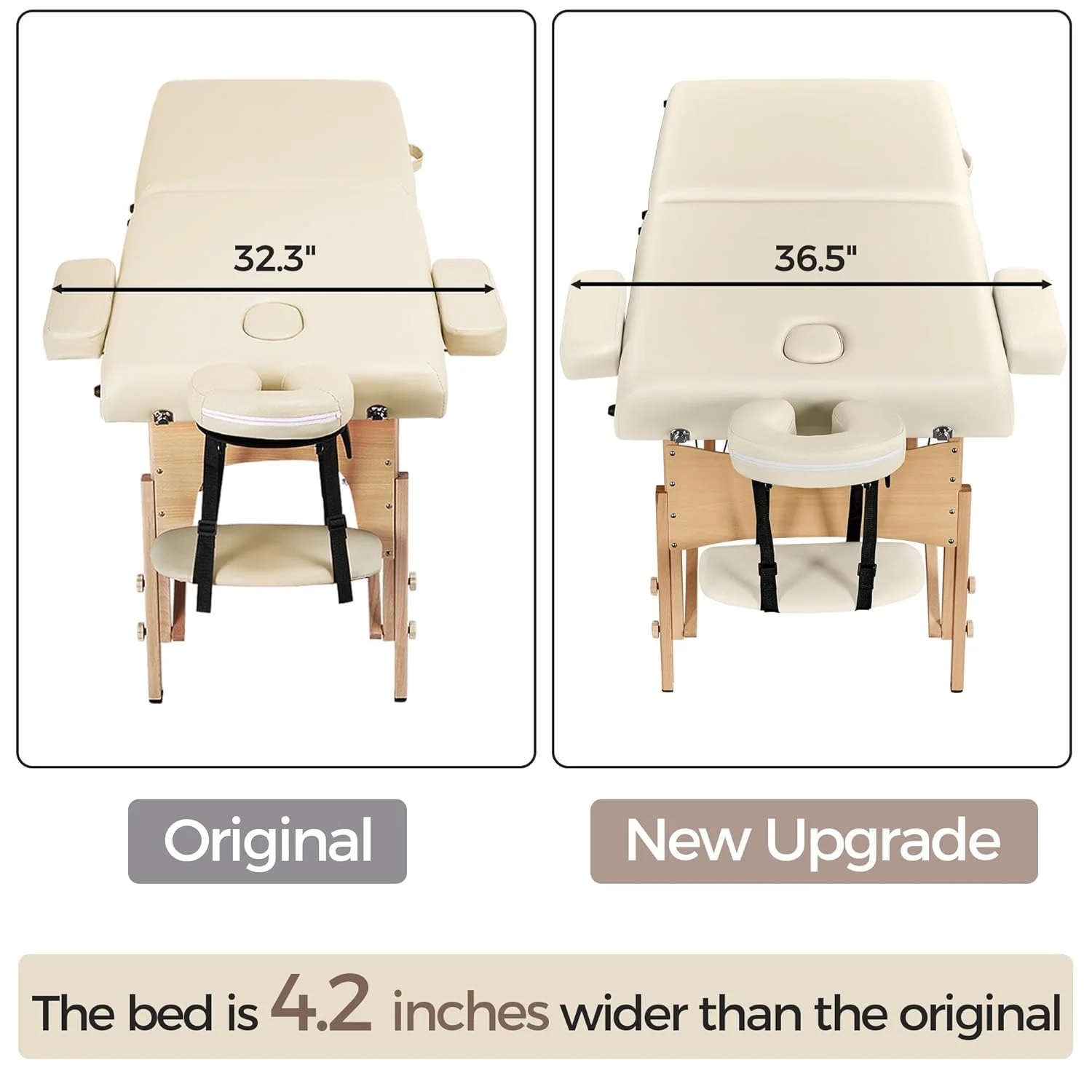 Yaheetech Massage Table Portable Lash Beds Spa Bed Massage Couch Foldable Spa Tables Adjustable 2 Fold with Non-Woven Bag 24 inch, Black