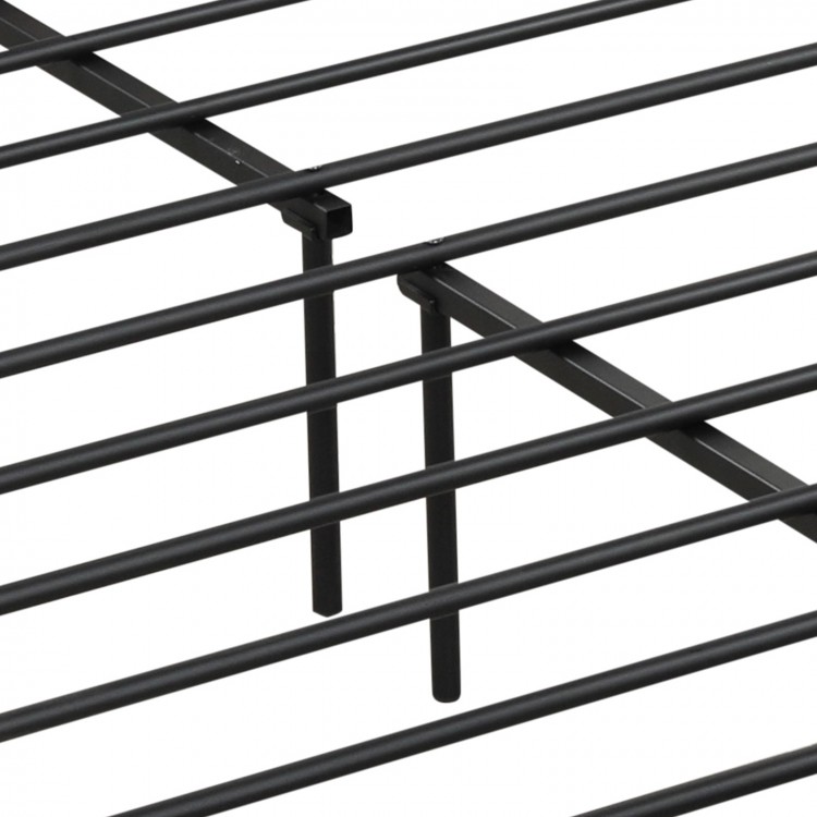 Full/Queen Bed Frame with 2-Tier Storage Headboard and Charging Station