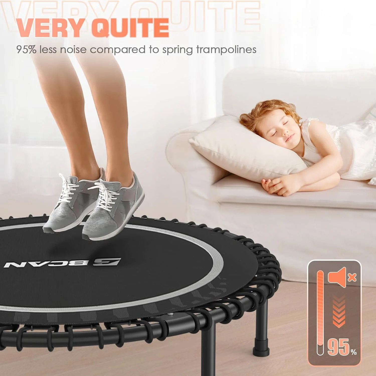 BCAN 450/550 LBS Foldable Mini Trampoline, 40