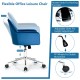 Velvet Desk Chair with Adjustable Swivel and Removable Cushion
