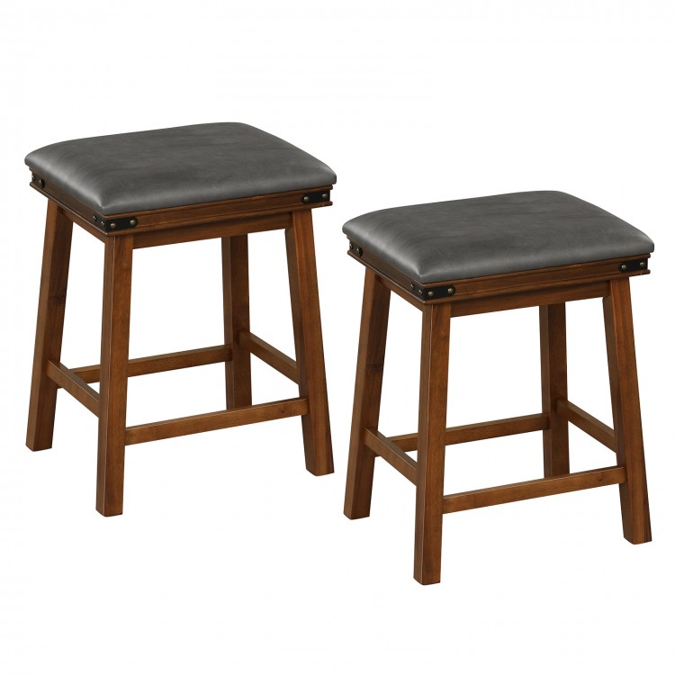 Set of 2 24/30 Inch Dining Bar Stool with Rubber Wood