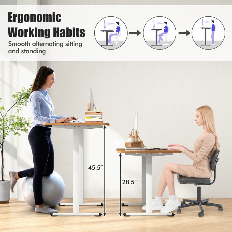 55 Inch Electric Standing Desk Adjustable with Cable Management Hole
