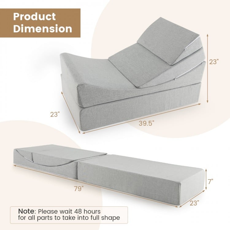 4-in-1 Convertible Folding Sofa Bed with High-Density Foam