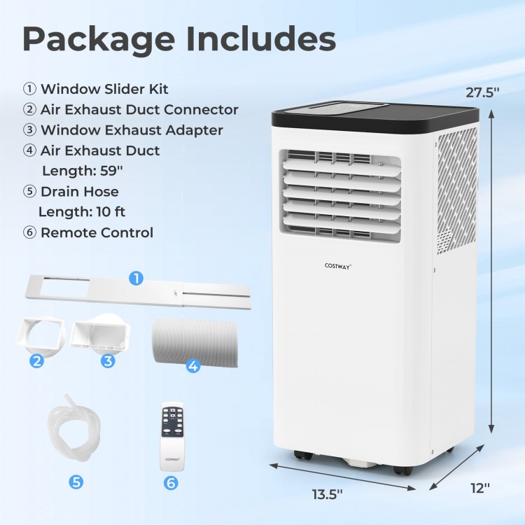 8000/10000 BTU Portable Air Conditioner 3 in 1 Floor AC Unit Fan and Dehumidifier for Room