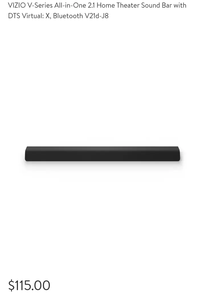 Vizio V-Series 2.1 Sound Bar with DTS Virtual:X & Bluetooth – Open Box, 98dB Premium Audio, Built-In Subwoofers