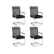 Office Guest Chairs Set of 4 with Metal Sled Base and Armrests