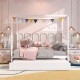 Full Size Canopy Bed Frame with Trundle and Headboard for Kids