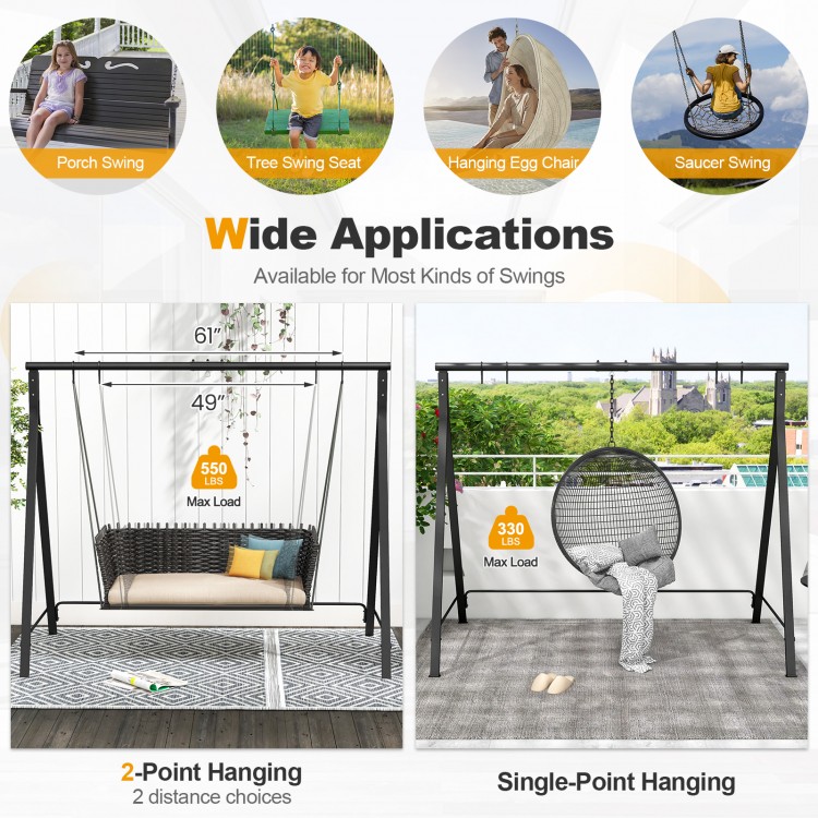 Patio Metal Swing Stand with A-Shaped Structure