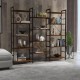 Large Triple Wide Floor Standing Bookcase Display Shelf with Metal Frame