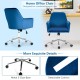 Velvet Desk Chair with Adjustable Swivel and Removable Cushion