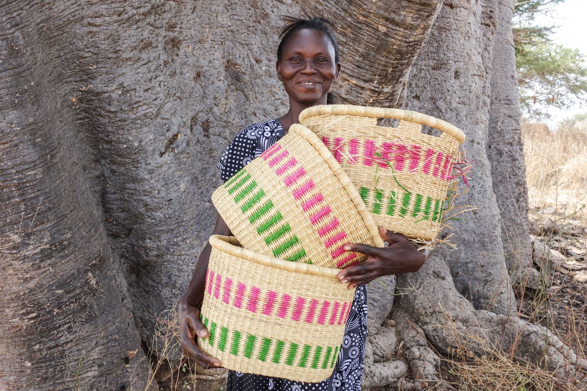 NAMNAM : Handcrafted Midnight Blue & Natural Bike Basket