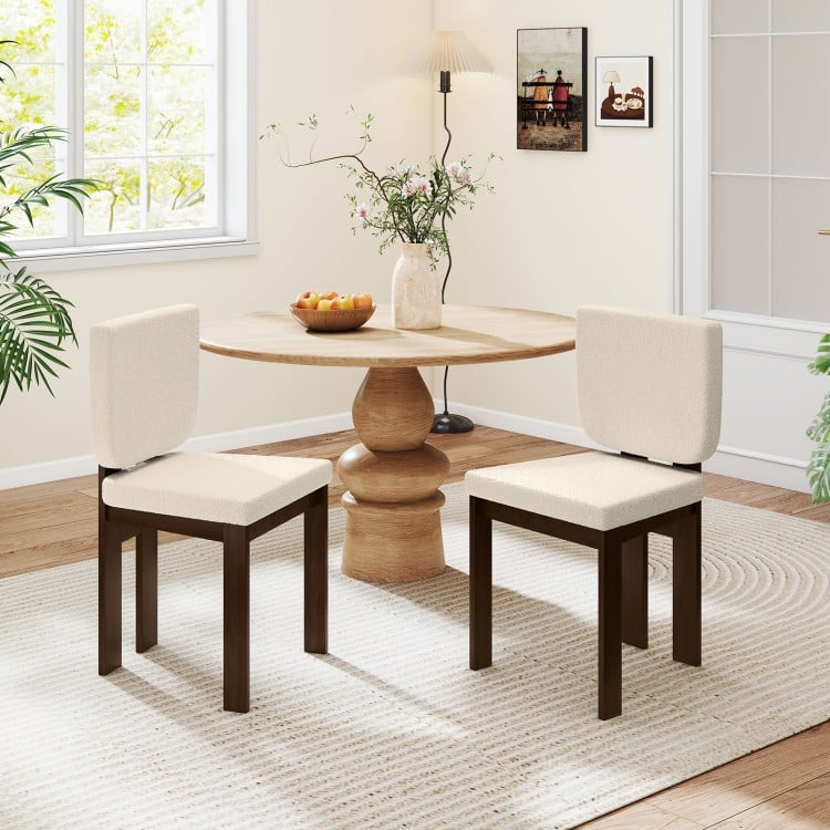 Wooden Dining Chair Set of 2 with Rubber Wood Leg for Home Office Living Room