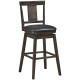 24/29 Inch 360 Degree Swivel Classic Wooden Counter Height Bar Stool