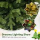 5/6/7 Feet Artificial Xmas Tree Hinged with 11 Lighting Modes and Remote Control