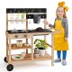 Outdoor Fir Wood Play Kitchen with Blackboard and Planting Pots