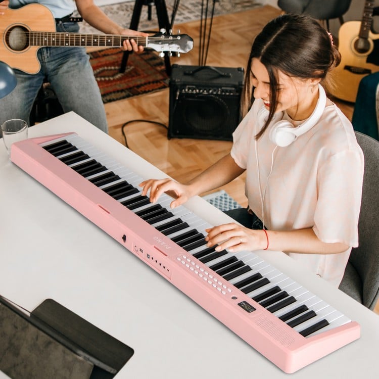 88 Key Foldable Electric Keyboard Piano with Wireless MIDI and Dual Speakers