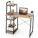 Computer Desk with Shelves and 3-Tier Storage Bookshelf