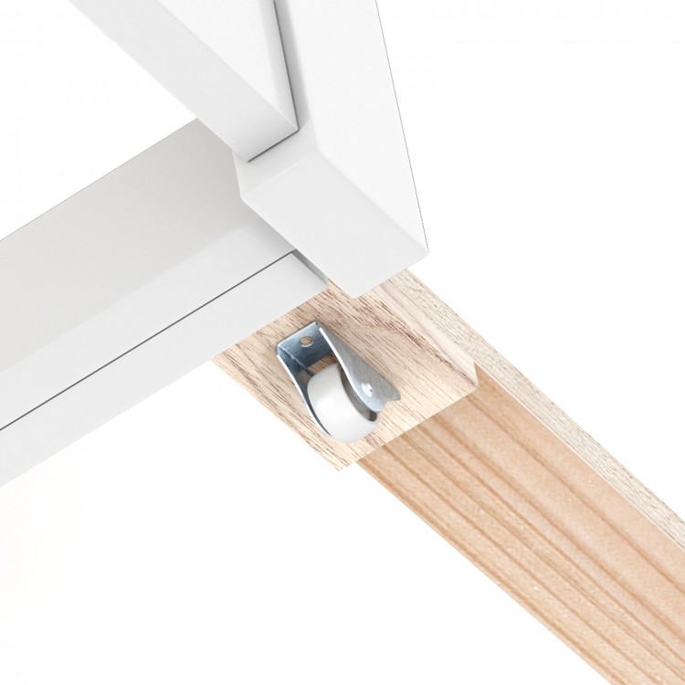 Twin/Full Kids Wooden Platform Bed with Trundle Storage Headboard