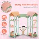 3-Tier Wooden Dollhouse for Kids Aged 3-8 Years Old with 32 Pieces of Accessories