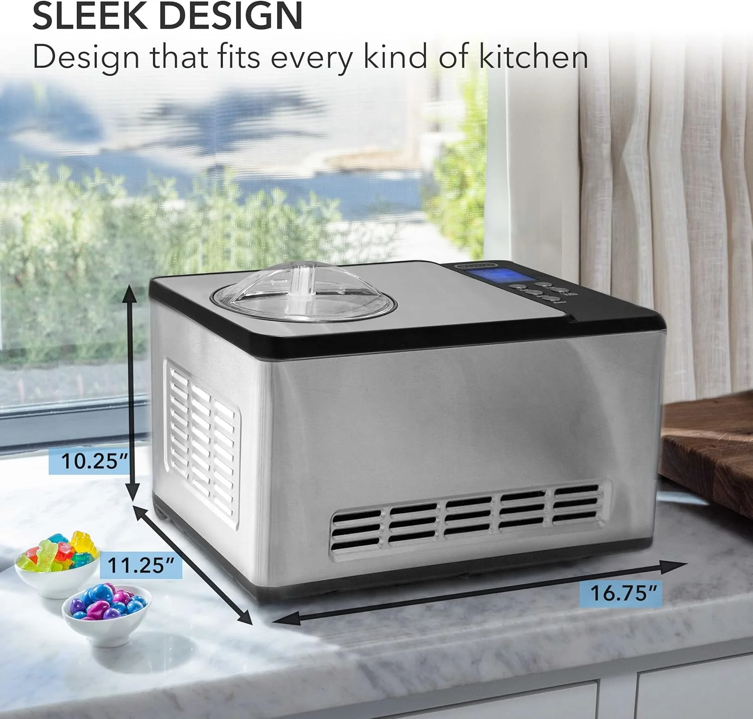 Whynter ICR-300SS 0.5-Quart Stainless Steel Rolled Ice Cream Maker With Compressor