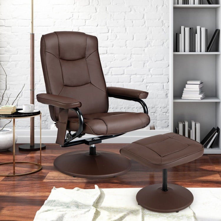 360°Swivel Massage Recliner Chair with Ottoman