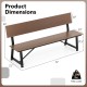 72 Inch Extra Long Bench with All-Weather HDPE Seat & Back for Yard Garden Porch