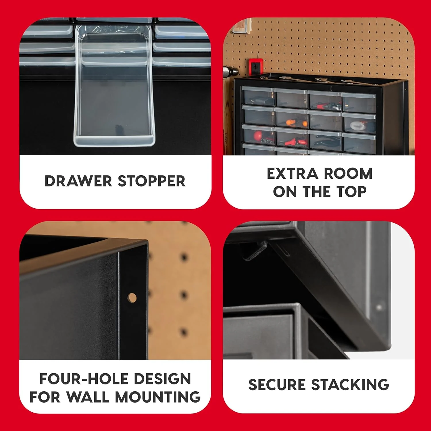 IRIS USA Screw Tool Organizer Small Parts Cabinet Chest, 44-Drawer Hardware Electronics Nuts Bolts Storage Drawers Organization Toolbox Garage Craft Business Teacher Beads Scrapbook Art Hobby - Black