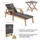 Patio Chaise Lounge and Table Set with 4-Level Adjustable Backrest