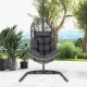 Egg Chair with Stand PE Rattan Swing Hammock Chair with Pillow and Cushion