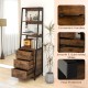 Multifunctional Tall Bookcase with Open Shelves and Storage Drawers