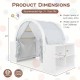Wooden Kids Play Tent with Curtain Shades and 8 Cubbies