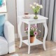 Set of 2 Side Table Night Stand with Shelf