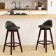 2 Pieces Cushioned Swivel Bar Stool Set with Low Back