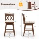 26 Inch Bar Stool with Contoured Backrest and Swivel Padded Seat