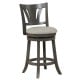 26.5/30.5 Inch Swivel Bar Stool with Backrest Soft Cushioned Seat and Footrest Gray