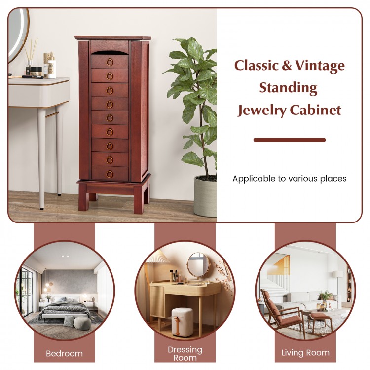 Large Capacity Jewelry Storage Cabinet with 9 Drawers