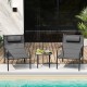 3 Piece Outdoor Bistro Set Patio Metal Chair and Coffee Table Set