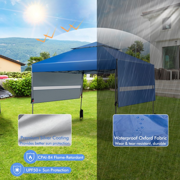 10 x 17.6 Feet Outdoor Instant Pop-up Canopy Tent with Dual Half Awnings