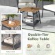 3 Piece Patio Furniture Set Rattan Chair Set with 2-Tier Coffee Table