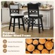 25 Inch Bar Stools Set of 2 with Upholstered Backrest and 360° Rotation Seat