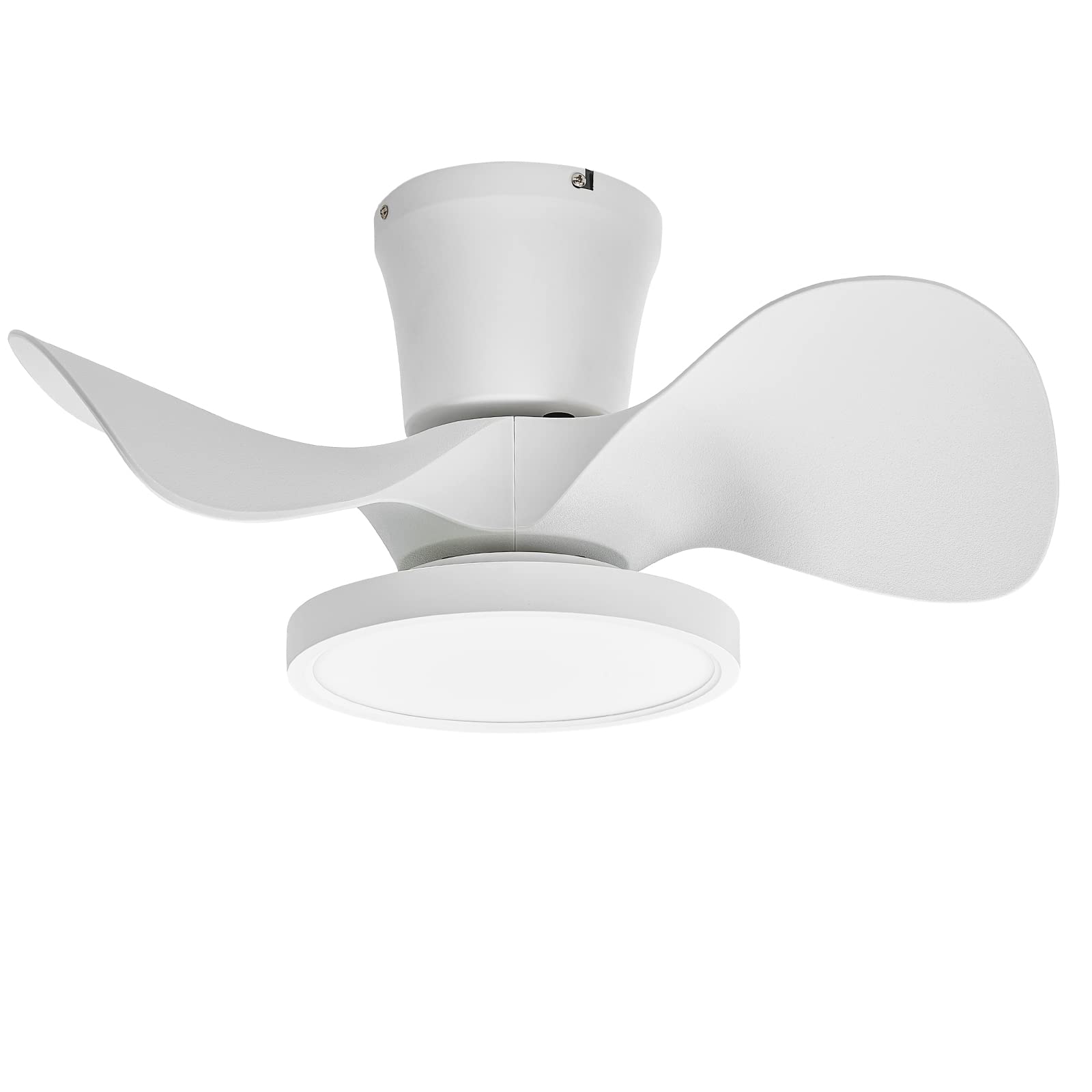 ocioc 22′′ Quiet Ceiling Fan with LED Light & Remote, Reversible Motor, White, Indoor/Outdoor
