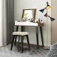 Vanity Table Set with Flip Top Mirror and Padded Stool