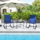 2 Pieces Outdoor Rocking Chairs with Breathable Backrest