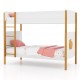Twin Over Twin Bunk Bed with Integrated Ladder and Safety Guardrails